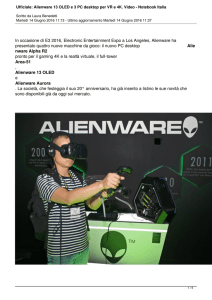 Ufficiale: Alienware 13 OLED e 3 PC desktop per