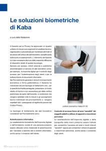 Le soluzioni biometriche di Kaba