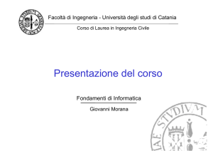 Presentazione del corso - Dipartimento di Ingegneria Informatica e