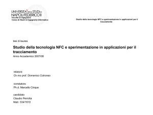 Studio della tecnologia NFC e sperimentazione in applicazioni per il
