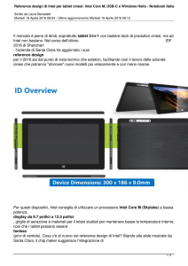 Reference design di Intel per tablet cinesi: Intel Core M, USB