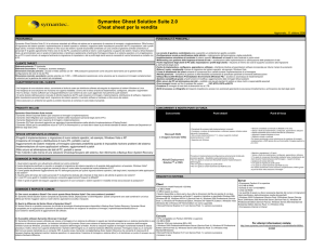 Symantec Ghost Solution Suite 2.0 Cheat sheet per la vendita