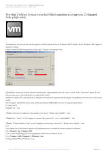 Warning VmWare [vmusr:vmtoolsd Failed registration of app type 2