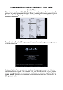 Procedura di installazione di Xubuntu 8.10 su un PC