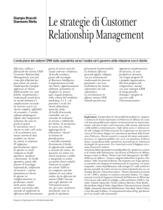 Le strategie di Customer Relationship Management. Dalla