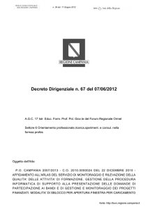 Decreto Dirigenziale n. 67 del 07/06/2012