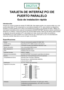 TARJETA DE INTERFAZ PCI DE PUERTO PARALELO Guía de