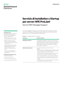 Scheda tecnica del servizio di Installation e Startup per server HPE