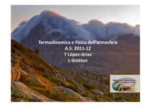 Termodinamica e Fisica dell`atmosfera A.S. 2011-12 T López