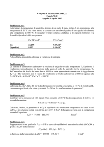 Compito di TERMODINAMICA Canale M