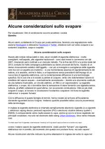 Alcune considerazioni sullo svapare