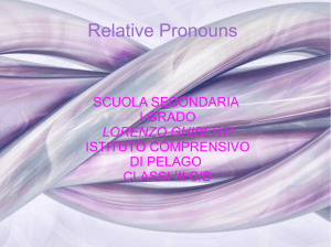 Relative Pronouns - Istituto Comprensivo di Pelago