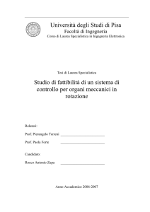 Studio di fattibilita` di un sistema di controllo per organi