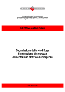 Segnalazione delle vie di fuga Illuminazione di