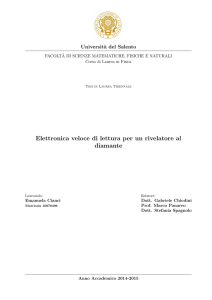 E. Cianci, Elettronica veloce di lettura per un rivelatore al diamante