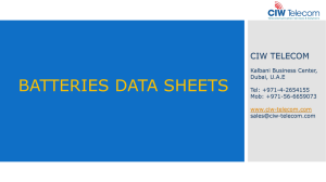 batteries data sheets - CIW