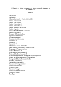Syllabi of the courses of the second degree in Mathematics