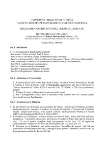 Matematica - Università degli Studi di Siena