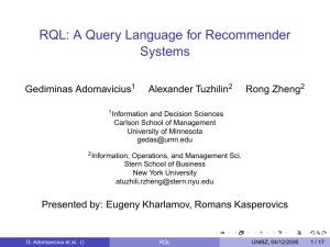 RQL: A Query Language for Recommender Systems