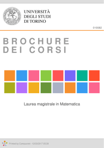Brochure dei corsi  - Laurea magistrale in Matematica