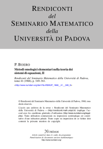 Metodi omologici elementari nella teoria dei sistemi di