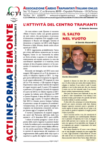 a cti informa piemonte - Associazione Cardio Trapiantati Italiani "Sez