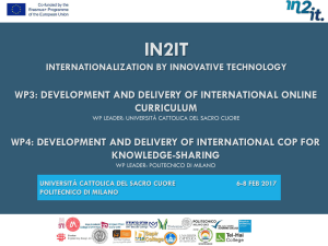 wp4: development and delivery of international cop for knowledge