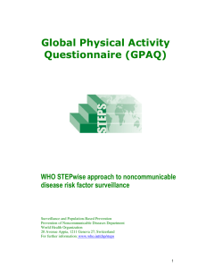 Global Physical Activity Questionnaire (GPAQ)