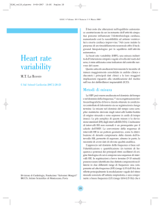 Heart rate variability - Giornale Italiano di Aritmologia e