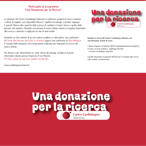 Una donazione per la ricerca - Centro Cardiologico Monzino