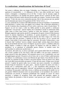 La confessione: attualizzazione del battesimo di Gesù