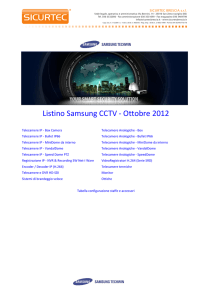 Listino Samsung CCTV - Ottobre 2012