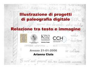 Illustrazione di progetti di paleografia digitale Relazione tra testo e