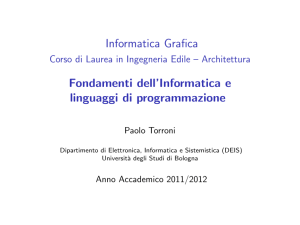 Fondamenti dell`informatica e linguaggi di programmazione