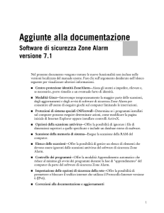 Software di sicurezza Zone Alarm versione 7.1