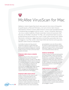 McAfee VirusScan for Mac Scheda Tecnica