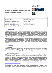 Risk Assessment ZIKA Aggiornamento al 10