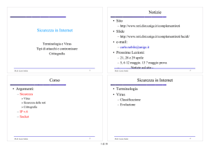 Sicurezza in Internet Notizie Corso Sicurezza in Internet