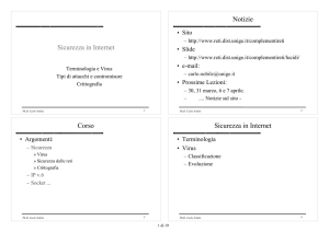 Sicurezza in Internet Notizie Corso Sicurezza in Internet