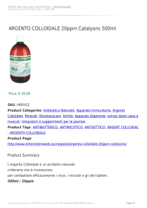 ARGENTO COLLOIDALE 20ppm Catalyons 500ml