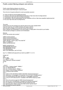 Postfix content filtering antispam and antivirus