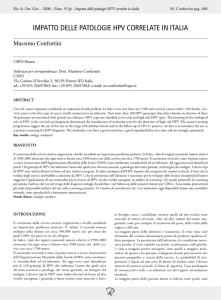 impatto delle patologie hpv correlate in italia