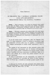 LE RELAZIONI TRA I MINERALI ACCESSORI OPACHI E GLI ATTI