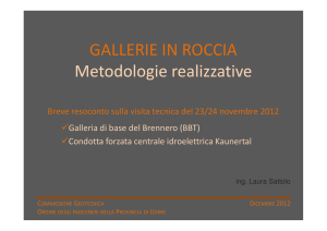 GALLERIE IN ROCCIA Metodologie realizzative