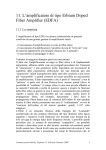 11. L`amplificatore di tipo Erbium Doped Fiber Amplifier (EDFA)