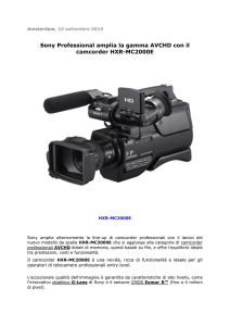Sony Professional con il camcorder HXR-MC2000E - ATIC
