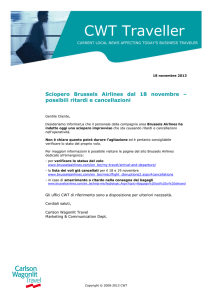 Sciopero Brussels Airlines dal 18 novembre