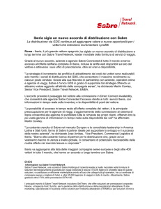 Iberia sigla un nuovo accordo di distribuzione con Sabre