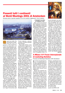 Presenti tutti i continenti al World Meetings 2001 di Amsterdam