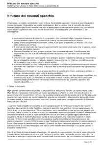 lI futuro dei neuroni specchio